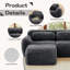 Canapé modulaire 80 po gris foncé avec repose-pieds mobile, sans assemblage-510602563