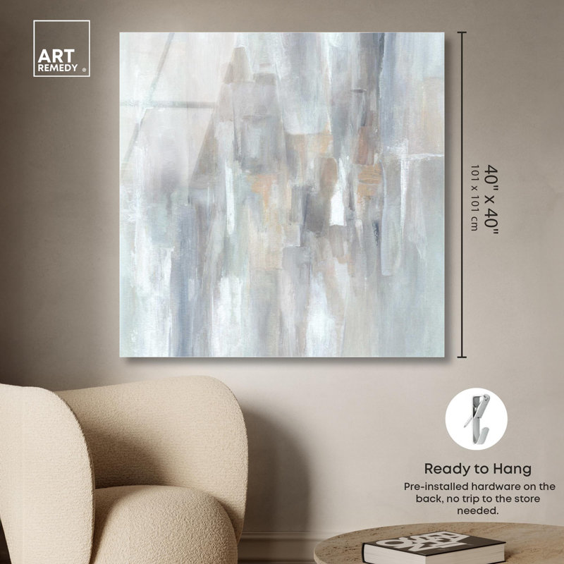 Décoration murale neutre en acrylique Gray Shadows II par Art Remedy, H 40 po x l 40 po