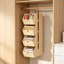 Organisateur de placard suspendu à 4 niveaux, étagères à vêtements peu encombrantes avec bacs de rangement en tissu, système de placard pliable pour chambre à coucher, dortoir, véhicule récréatif, vestiaire, beige
