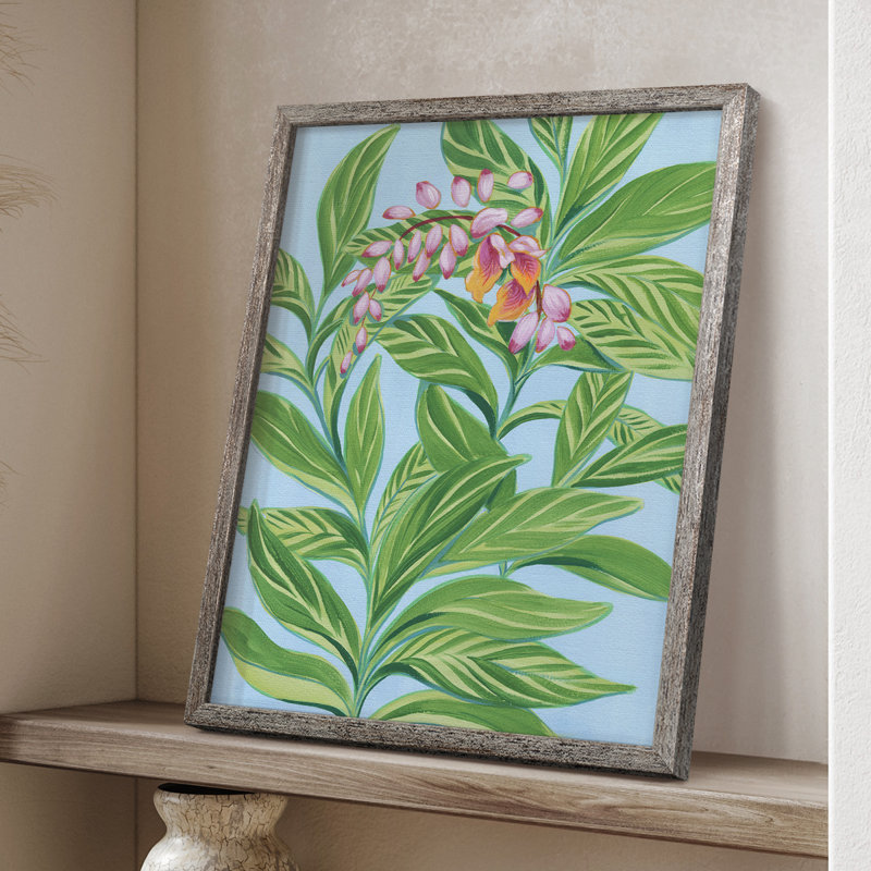 Tropical Shell Ginger I Framed Print - Solid Wood, 11" H x 9" W