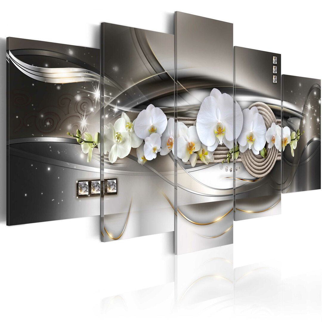 5-tlg. Leinwandbilder-Set Steel Orchids