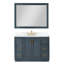 Ensemble de meuble-lavabo simple l 48 po avec plateau en pierre et miroir Gazsi-247107405