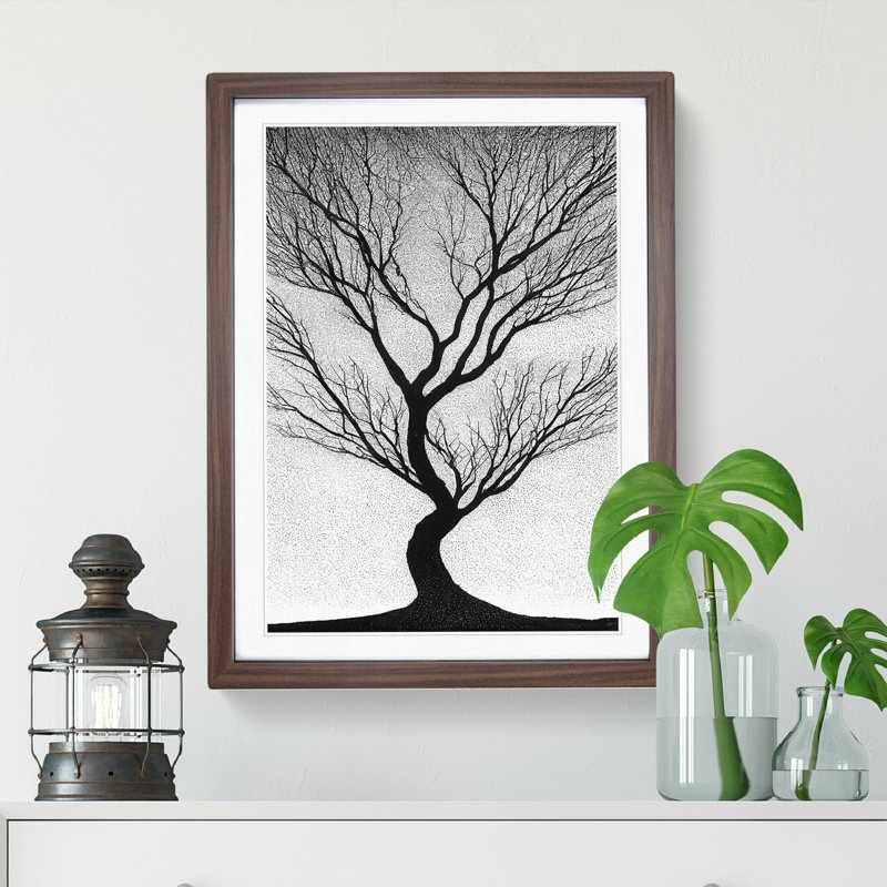 Shadow Of A Tree No.2 - Single Picture Frame Print, 64cm H x 46cm W x 2cm D, Brown Framed