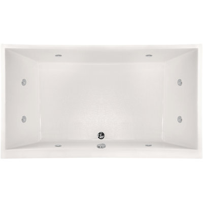 Eileen 74'' x 38'' Whirlpool Acrylic Bathtub