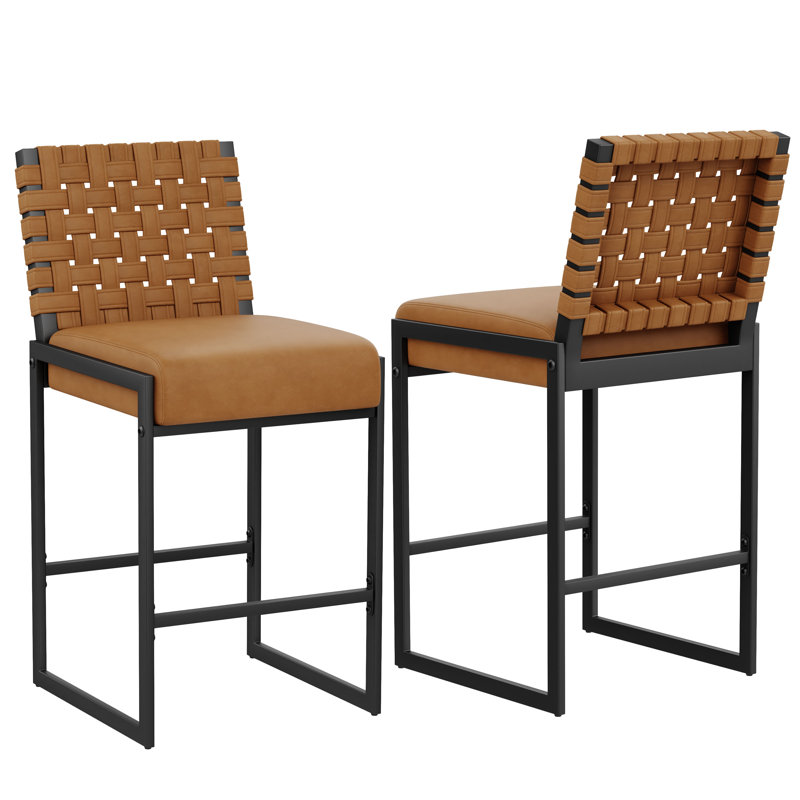 Tabourets de comptoir rembourrés, Brown