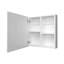 Armoire murale blanche pour salle de bain avec miroir et porte à trois tablettes-1183091806