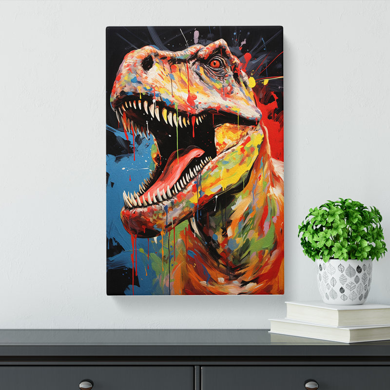 Tyrannosaurus Rex Dadaism - Wrapped Canvas, 60cm H x 40cm W x 3cm D