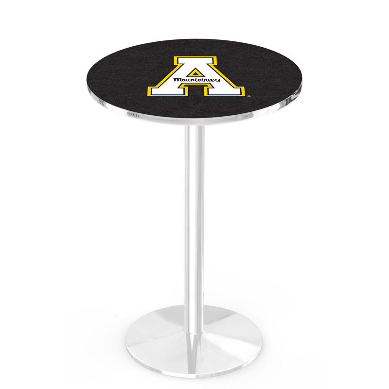 Round Metal Base Dining Table, Chrome, Appalachian State University