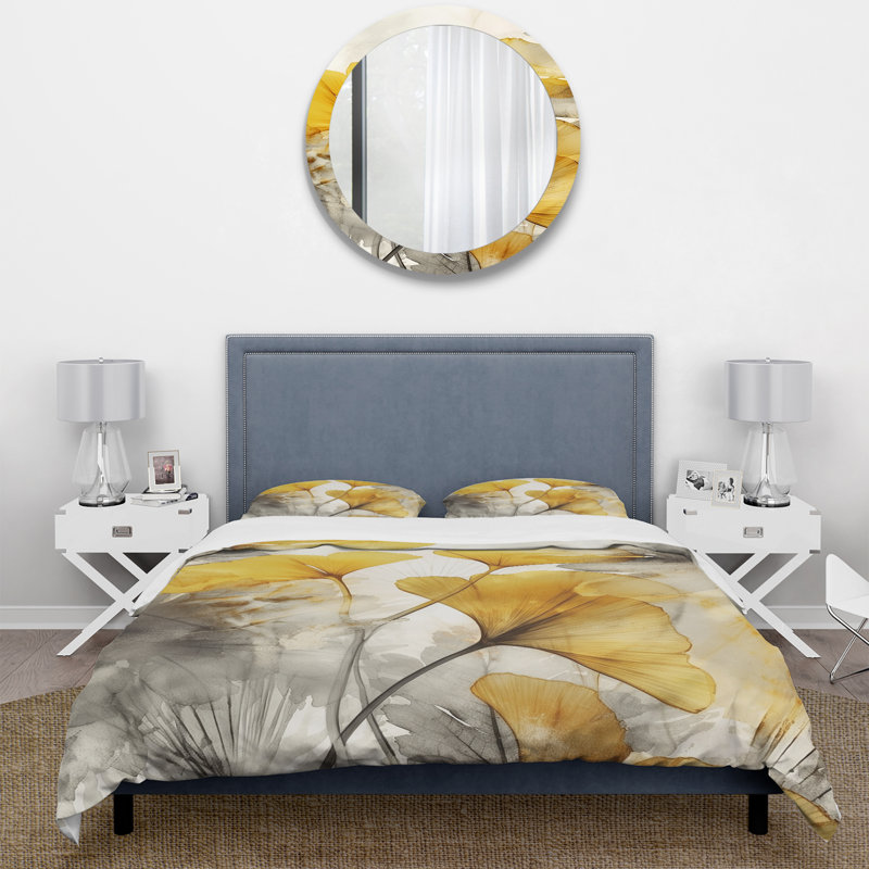 Ensemble de housse de couette Palm Tropical Ginkgo Artwork III - Palmiers et palmiers