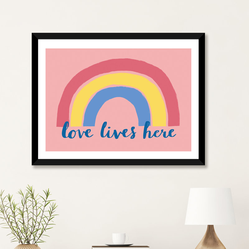 «Love Lives Here» par Nancy Mckenzie - reproduction d'art, Blanc, Papier noir, H 16 po x l 24 po x P 1 po