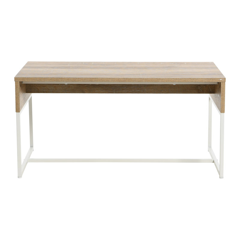 Table basse Avak Wrap, Plateau en chêne côtier / base blanche