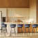 Rezki 28" Counter Height Bar Stools Set of 3 - 360° Swivel with Suede Fabric & Modern Woven Design, Backrest & Footrest for Kitchen Cafe Pub