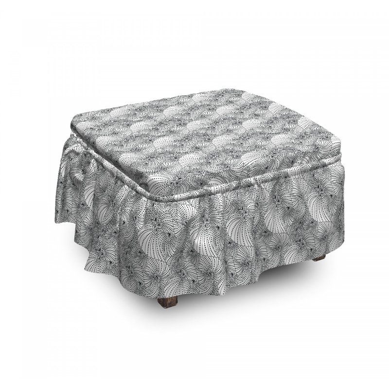 Housse pour repose-pieds courbée hypnotic yellow lines