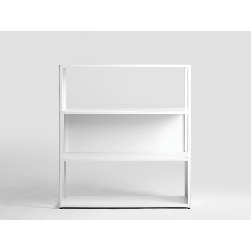 Rayne 110cm H Steel Geometric Bookcase, H110 x W100 x D35cm, White