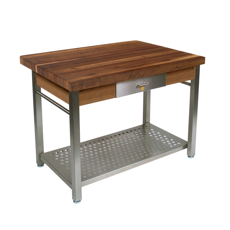 Table de préparation Cucina grande avec plateau en bois massif