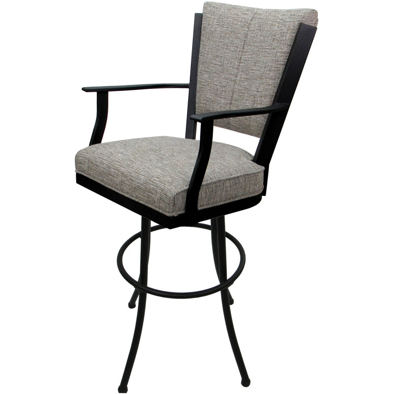 Tabouret de bar pivotant Cunegonda, Noir / brun clair