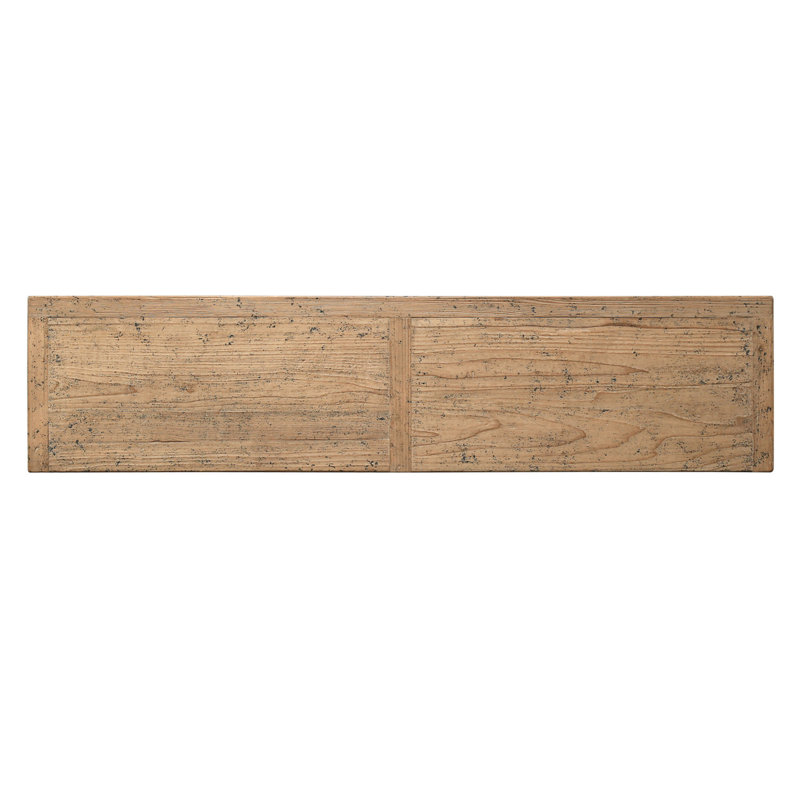 Three Drawers Console Table Weathered Natural with Distressed Gray