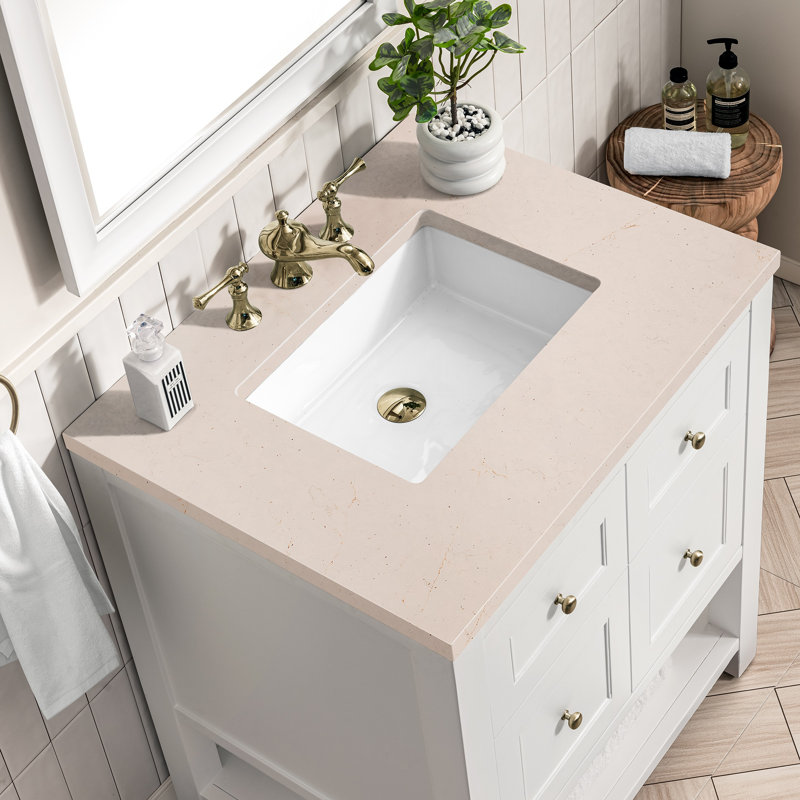 Breckenridge 30'' W Single Vanity, Charcoal Soapstone, Bright White, 8" Widespread