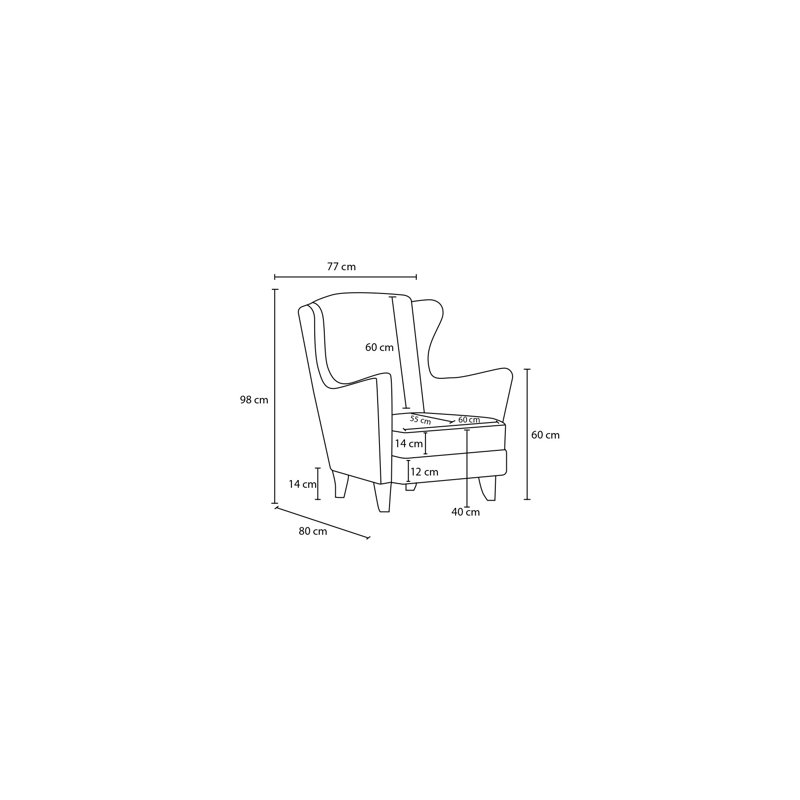 Bina Upholstered Wingback Chair