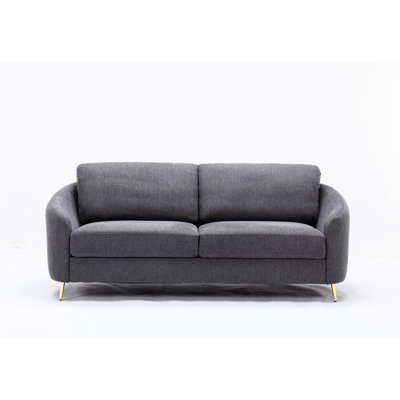 Eye-Catching Gray Linen Rayon , Natural Fiber, Comfortable Touch Comfy Futon, Strong Wood Base, Versatile Seating