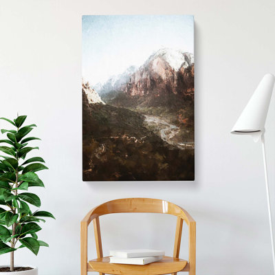 Angels Landing Trail in Zion National Park Utah - Wrapped Canvas Painting Pint - Wrapped Canvas