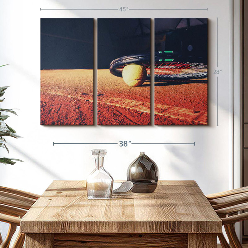 «Tennis Sport» sur toile, H 28 po x l 45 po x P 1,25 po