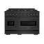 ZLINE 48" Classic Double Oven Gas Range w/ 8 Burners in Black Stainless Steel