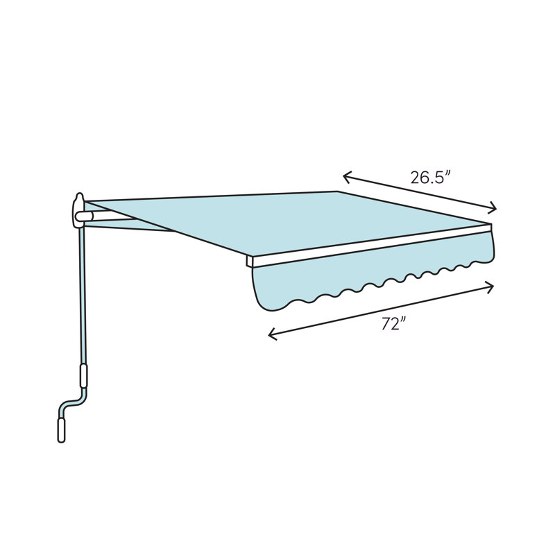 Auvent de fenêtre standard rétractable en acrylique tissé l 4 pi x P 2 pi Aw Awadings in a Box, 21"H x 72"W x 26.5"D