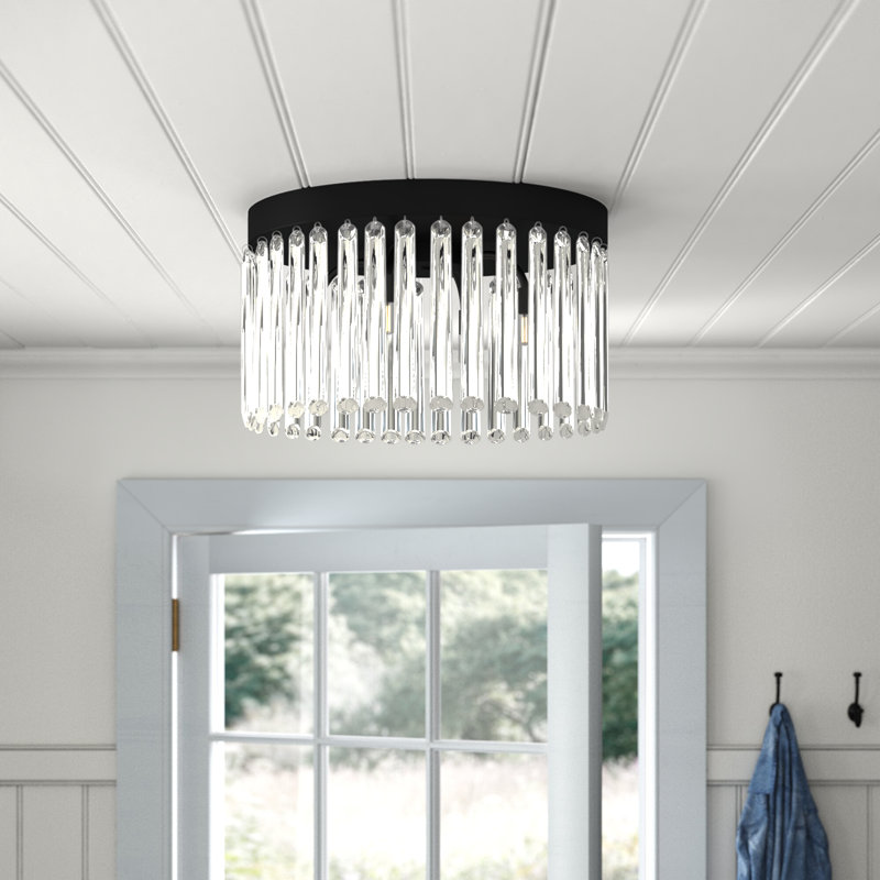 Rowe 4 Light Modern Gold Ceiling Mount, Black