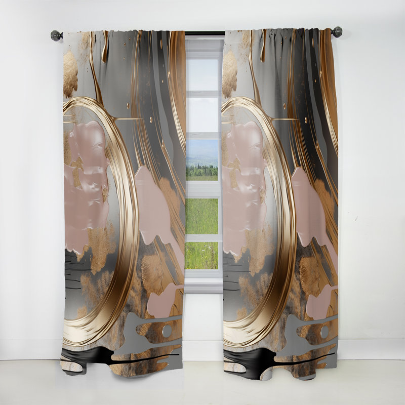 Jurado - Shapes Abstract Room Darkening Curtain - 1 Panels, 52" W x 84" L