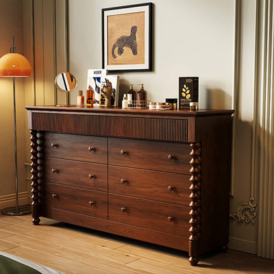 Commode d'appoint en bois massif brun standard