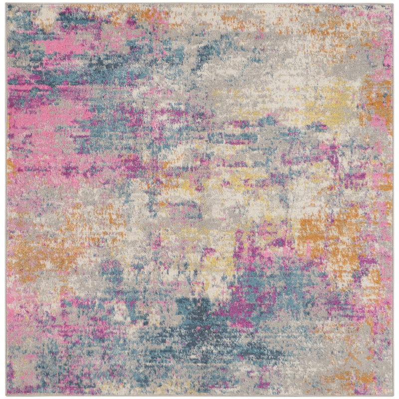 Abbate Abstract Indoor Rug, Square 4'