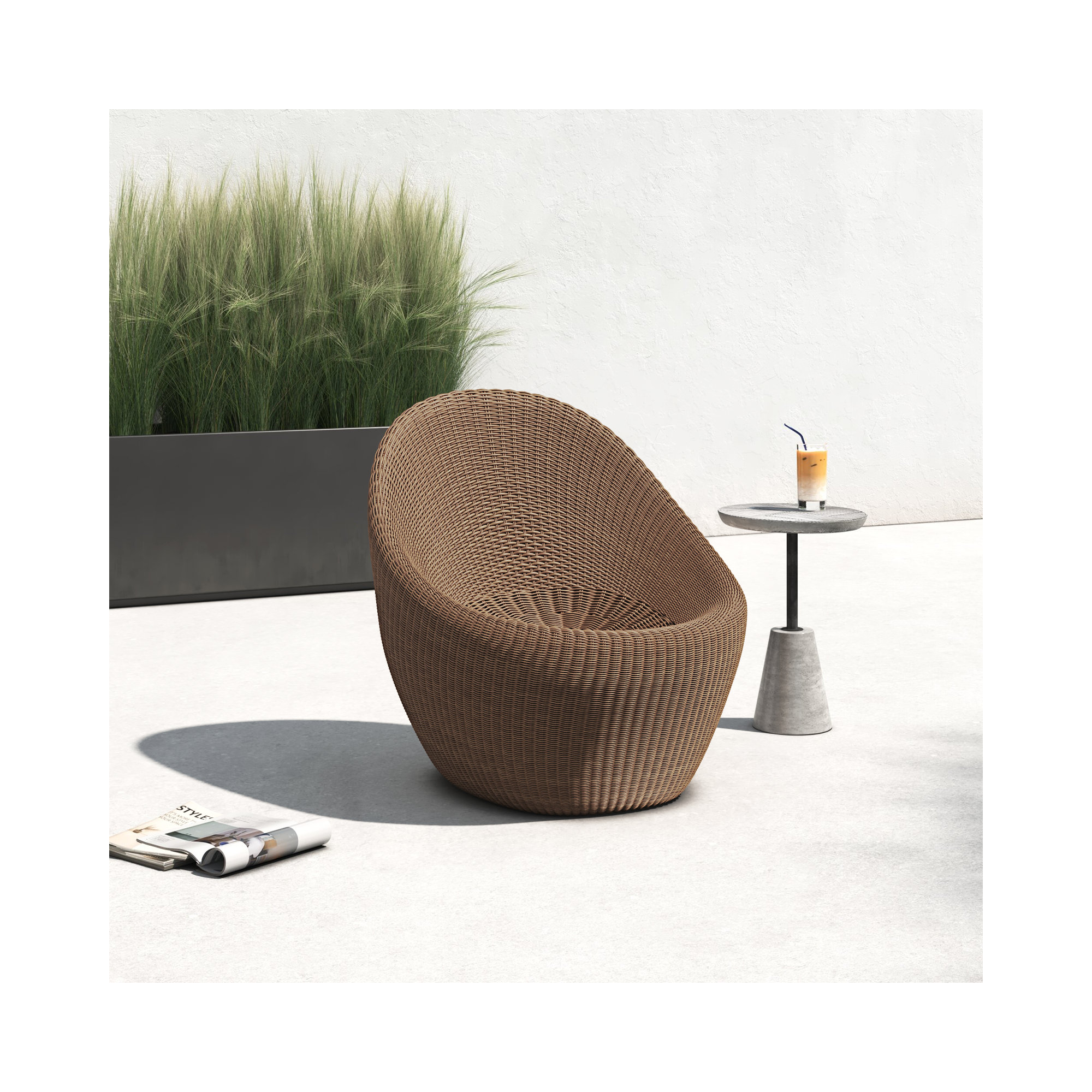 Gamma Wicker Patio Lounge Chair