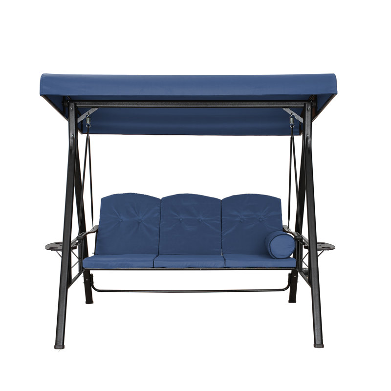 Balancelle 3 personnes avec auvent réglable, Bleu marine