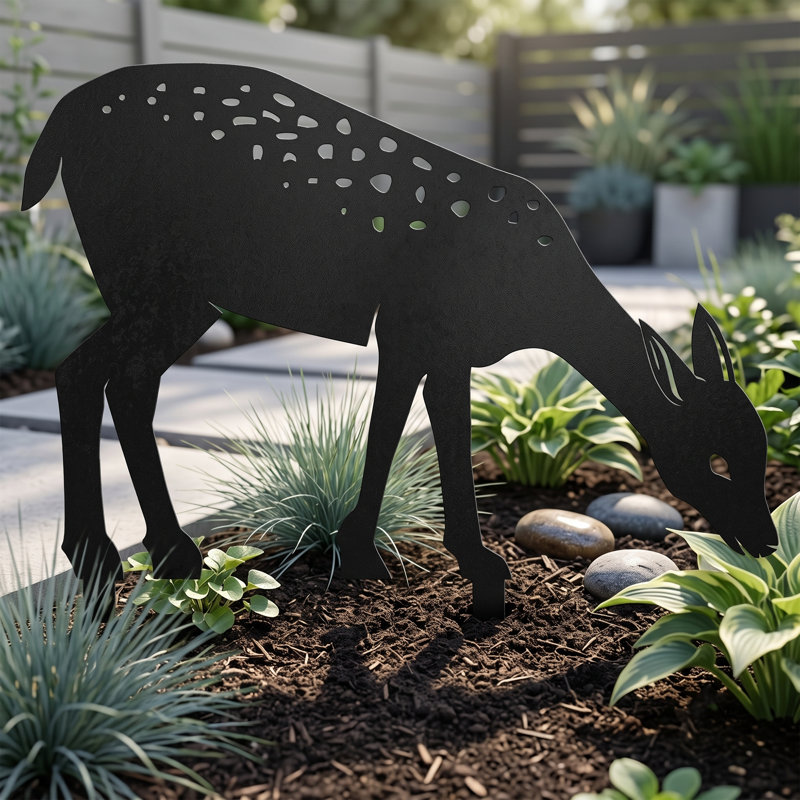 Silhouette de gazelle en métal pour jardin