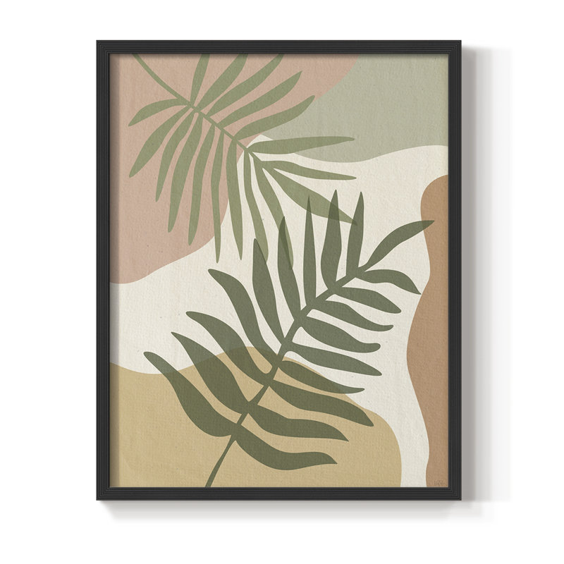 «Mid Century Palm II», H 15 po x l 12 po, Noir, noir, noir, noir
