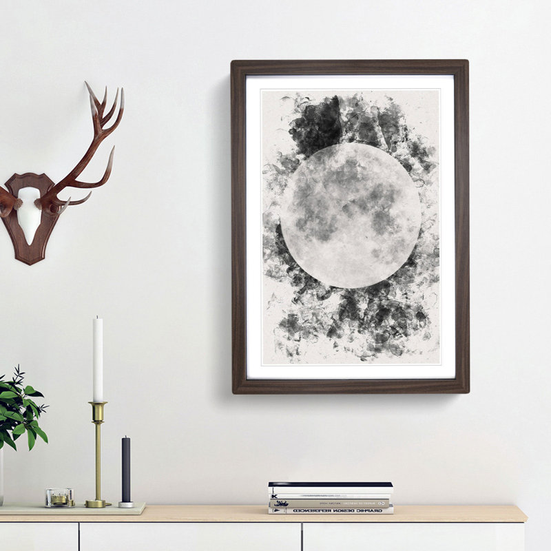 The Beauty of the Moon - Picture Frame Graphic Art, Walnut Framed, 33cm H x 24cm W x 2cm D
