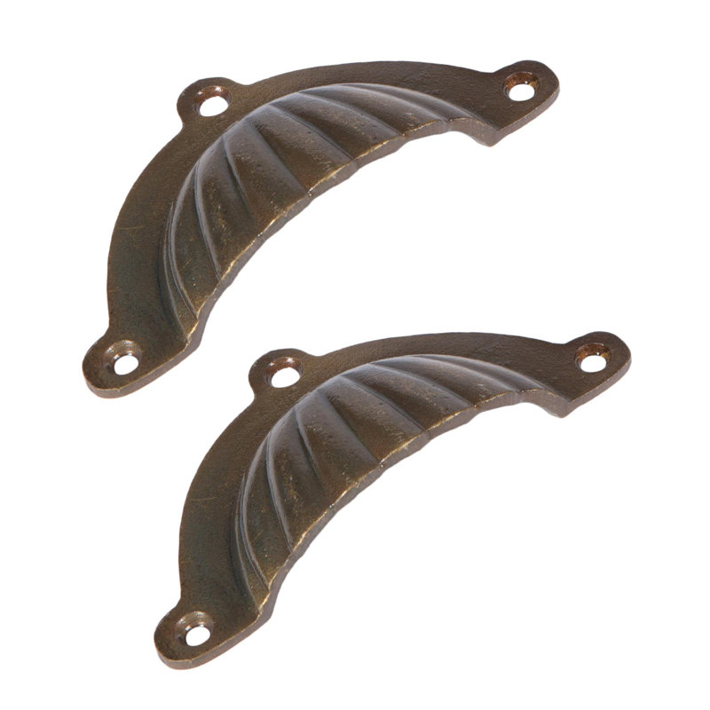Hammer & Tongs - Fluted Cabinet Cup Handle - W95mm x H50mm - Brass