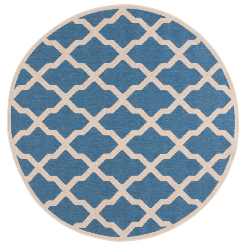 Maclin House Performance Geometric Indoor/Outdoor Area Rug, Round 6'7"