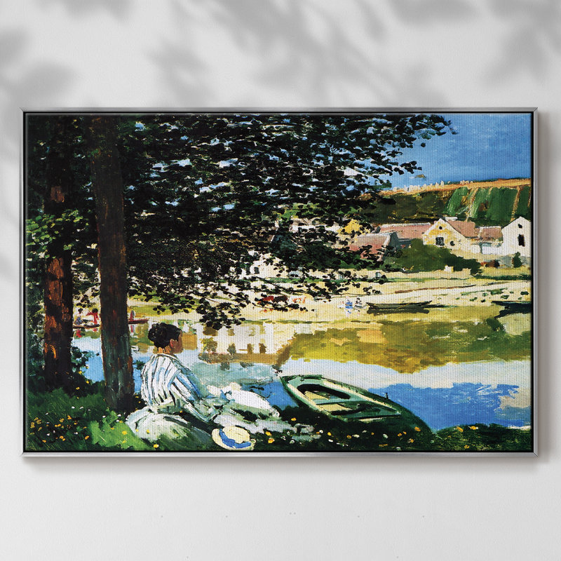 Monet sur toile, H 37 po x l 25 po x P 2 po, Argent