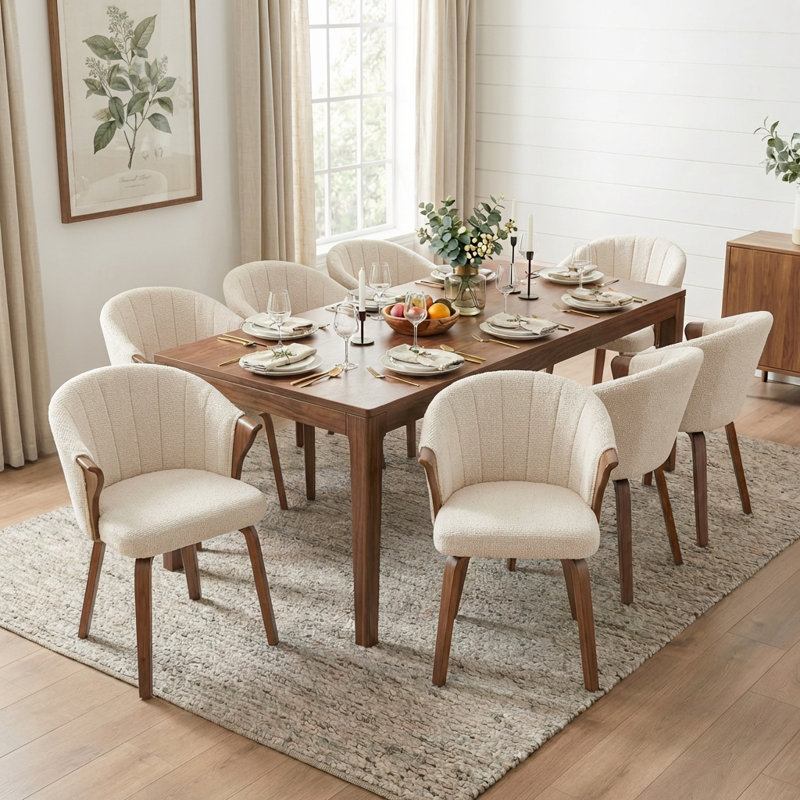 Milano Upholstered Dining Chair, Beige