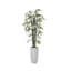Arbre en bambou artificiel 86,3 po dans un grand pot de fleurs en pierre beige