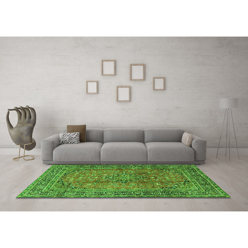 Washable Oriental Indoor Rug, Round 8'