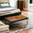 Metal Edge Solid Wood Top Coffee Table-93721036