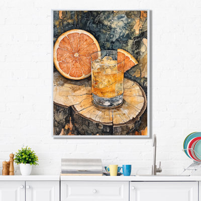 Téquila cocktail Dobrotin avec verre de pamplemousse I - décoration murale liqueur