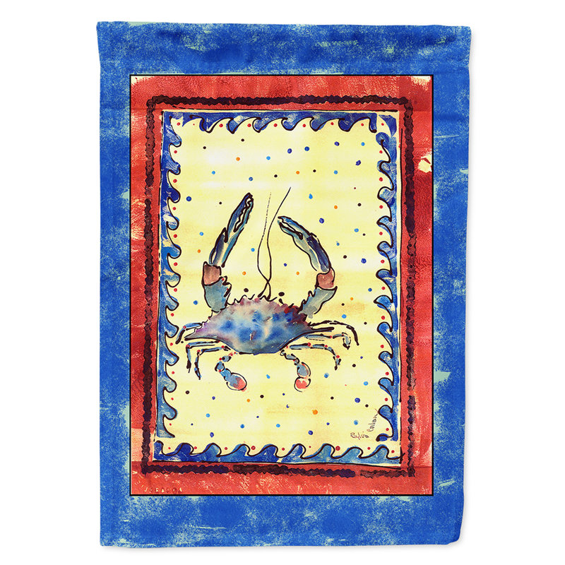 Drapeau de maison en polyester crabe 2 côtés 40 x 28 po