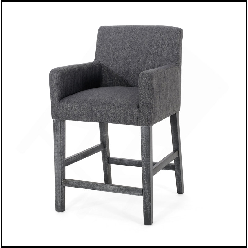 Tabouret de comptoir rembourré 26 pouces - vieilli , Gris, Gris