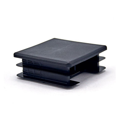 Outwater Plastic Square End Cap For Tubing (12 Pcs.) | 2" Tube Plug/Chair Glide/Floor Protector/Tube Closure/Tube Hole Plug/Pipe Plug | Fits Multi Gauge Tubing | Textured Black | Heavy Duty