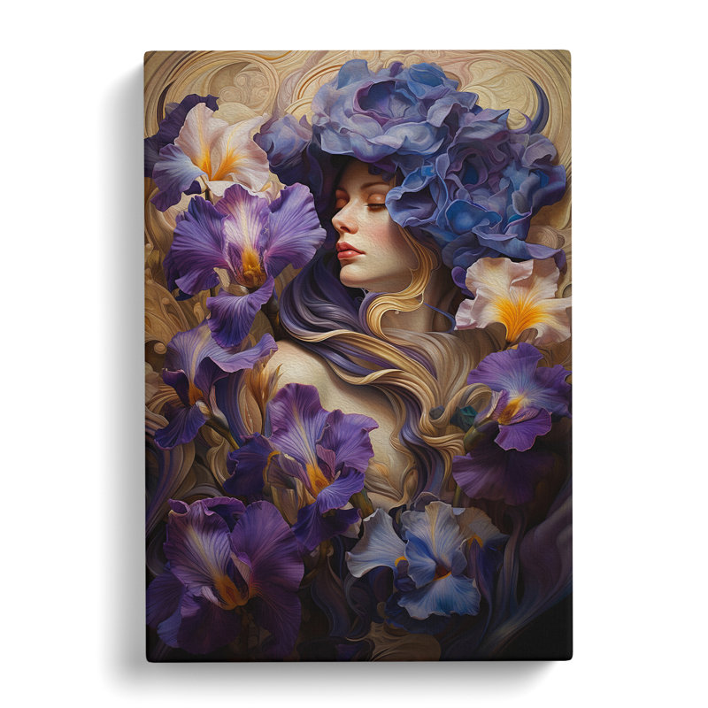 Iris Flower Renaissance - Wrapped Canvas, 50cm H x 35cm W x 3cm D