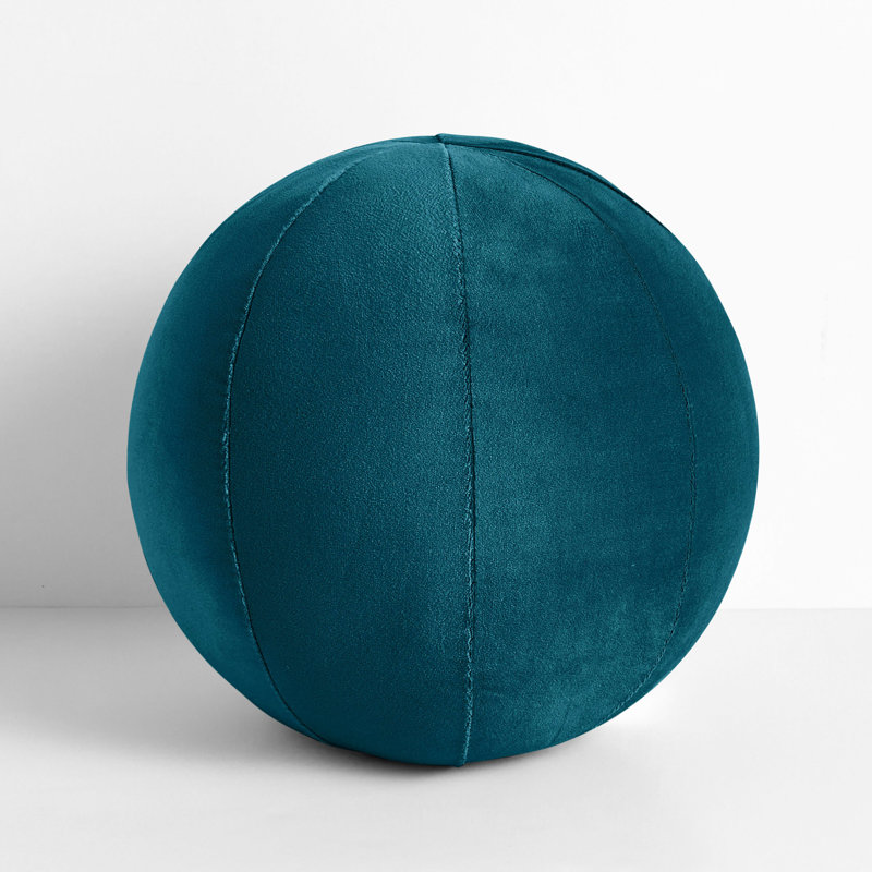 Sorra Home Indoor Knife Edge Ball Pillow Single, Blue Green